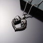 Rockyu ネックレス メンズ ステンレス製 髑髏ハートペンダント ロック風 金属アレルギー対応 ギフト