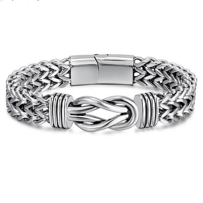 Rockyu ブレスレット メンズ 幅広チェーン ステンレス製 アレルギー対応 シルバー