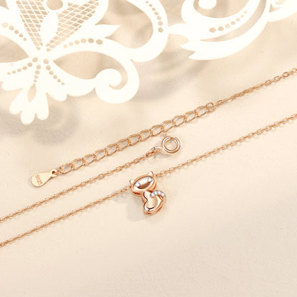 Rockyu ネックレス レディース 猫 シルバー925 ジルコニア ペンダント 純銀 鎖骨チェーン