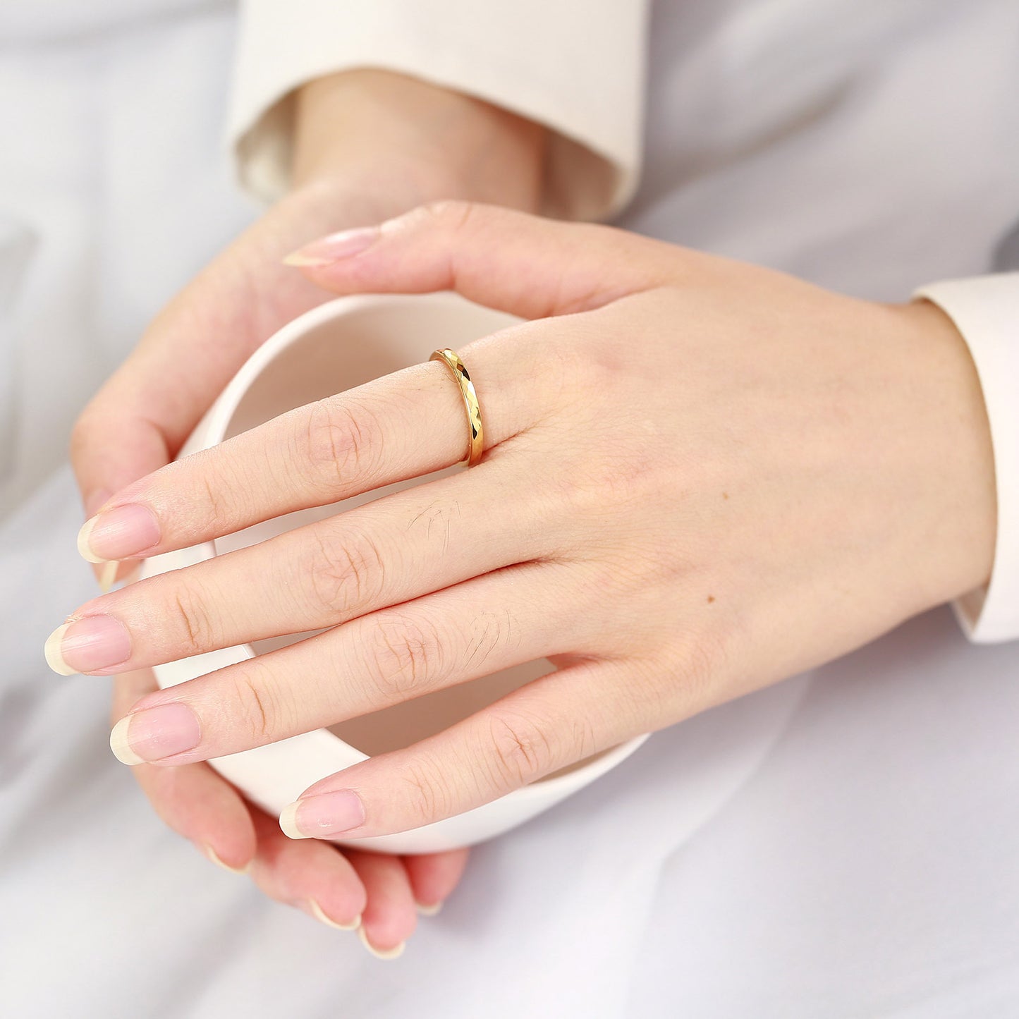 Rockyu タングステン 多面カットリング 2mm メンズ レディース 指輪 シルバー ゴールド ブラック ピンクゴールド 鏡面＆マット仕上げ 男女兼用