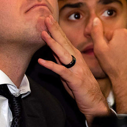 Rockyu テラヘルツ ブラックリング メンズ レディース兼用 指輪 3種セット