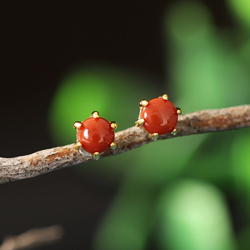 Rockyu ピアス レディース 小さい ターコイズ レッド ホワイト シルバー925 金属アレルギー対応
