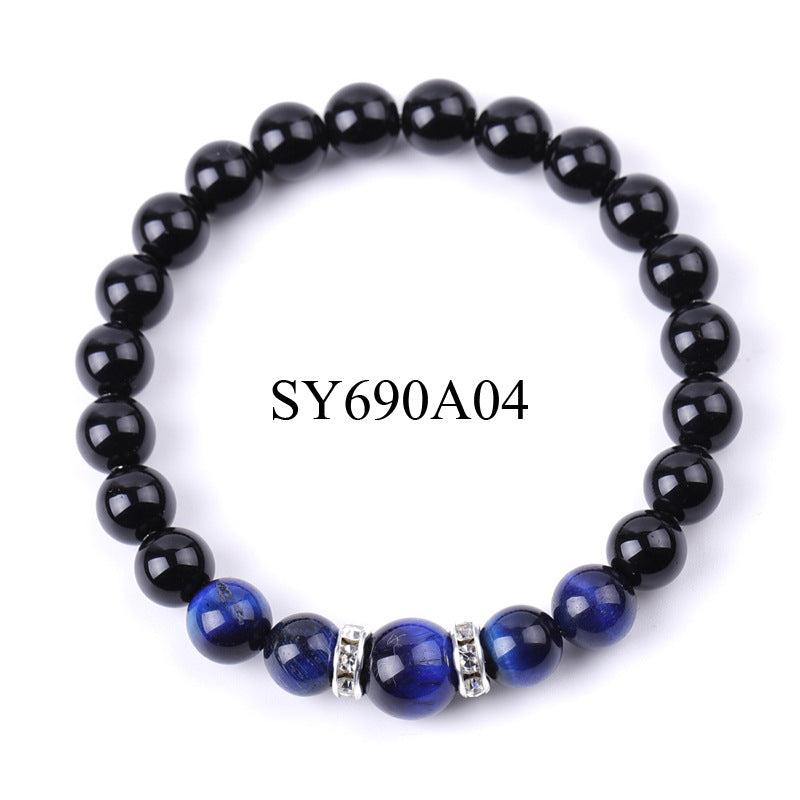 Rockyu パワーストーンブレスレット メンズ レディース 虎目石 厄除け 数珠 天然石ビーズアクセサリー