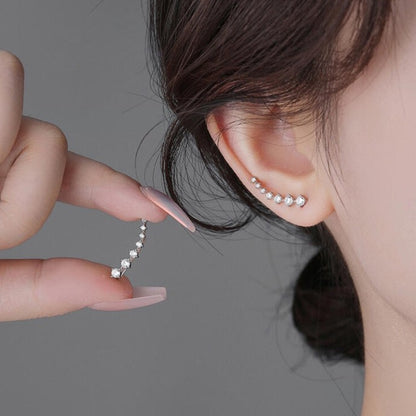 Rockyu スタークリップピアス レディース｜S925＆キュービックジルコニアの7連星イヤーカフ