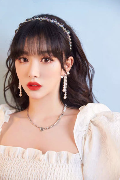 Rockyu ネックレス メンズ レディース シルバー 十字架 パールネックレス チェーン 長さ45cm+5cm チタン製 金属アレルギー対応 ヒップホップ ファッション アクセサリー