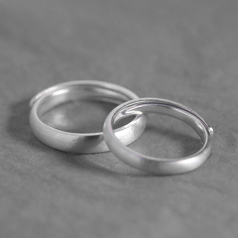 Rockyu ペアリング シルバー925 平打ちデザイン フリーサイズ メンズ レディース 鏡面加工