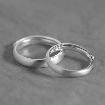 Rockyu ペアリング シルバー925 平打ちデザイン フリーサイズ メンズ レディース 鏡面加工