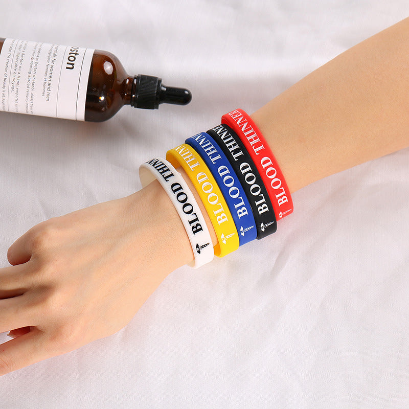 Rockyu シリコンブレスレット マルチカラー 男女兼用 刻印入り おしゃれ アクセサリー