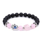 Rockyu ブレスレット レディース メンズ 天然石 ハムサの手 数珠 オニキス パワーストーン ビーズブレスレット 誕生日や記念日に