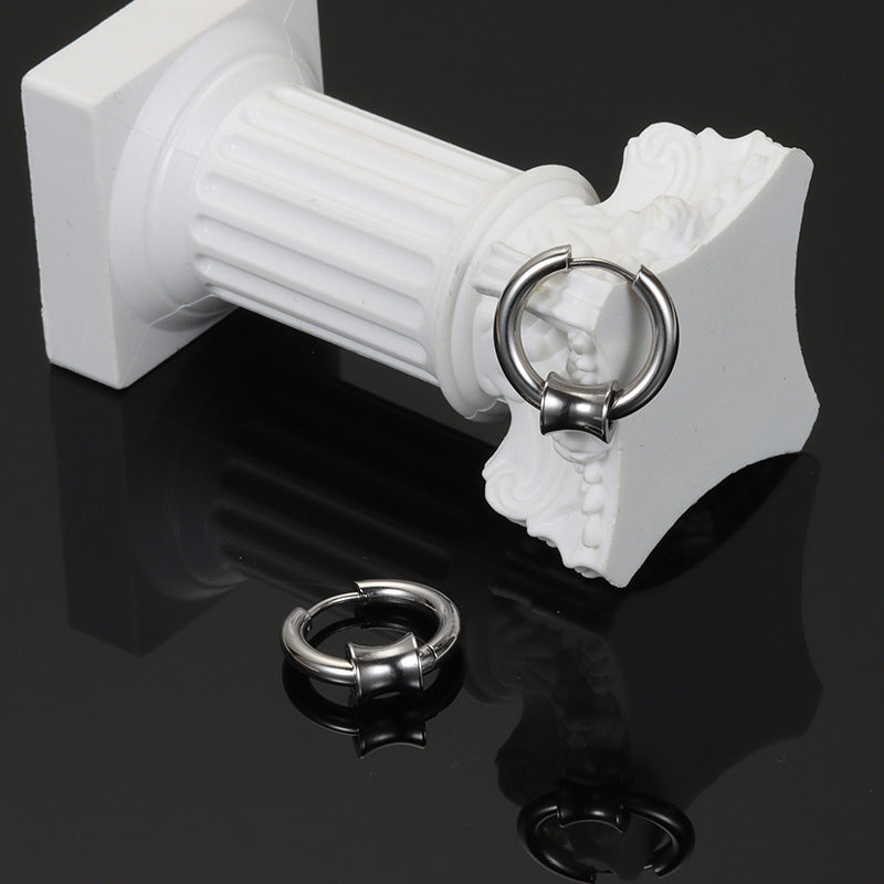 Rockyu フープピアス メンズ レディース シルバー ステンレス 中折れ リング