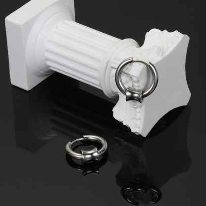 Rockyu フープピアス メンズ レディース シルバー ステンレス 中折れ リング