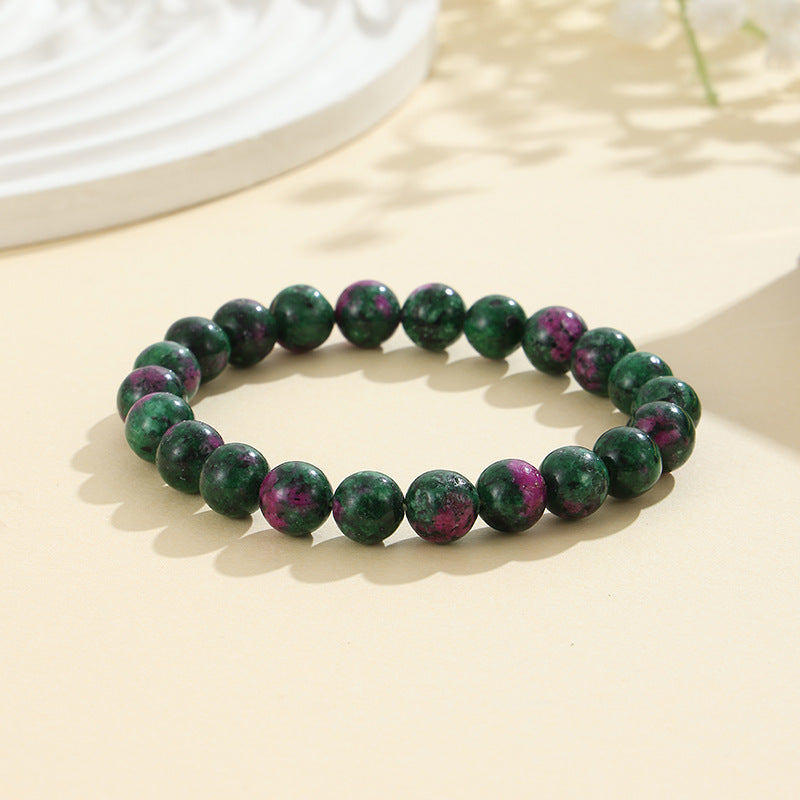 Rockyu ブレスレット レディース 天然石 ビーズブレスレット 瑪瑙 オニキス アンティーク風