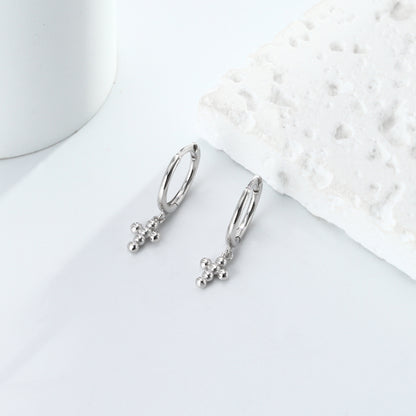 Rockyu ピアス レディース クロスフープ ゴールド&シルバー925 鏡面仕上げ アレルギー対応