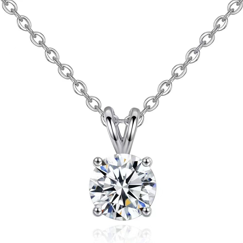 Rockyu ネックレス レディース ペンダント シルバー925 ジルコニア 一粒 純銀製