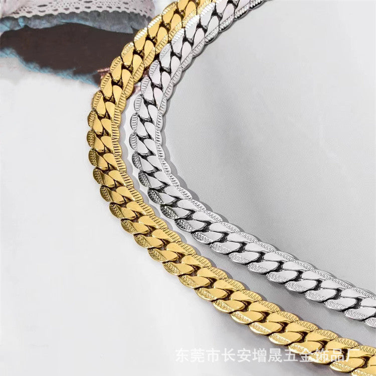 Rockyu ネックレス メンズ 喜平チェーン ステンレス 太め 幅7mm 18kピンクゴールド