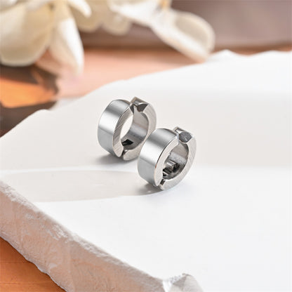 Rockyu フェイクピアス メンズ レディース フープ イヤーカフ ノンホール 黒 青 金 シルバー アレルギー対応