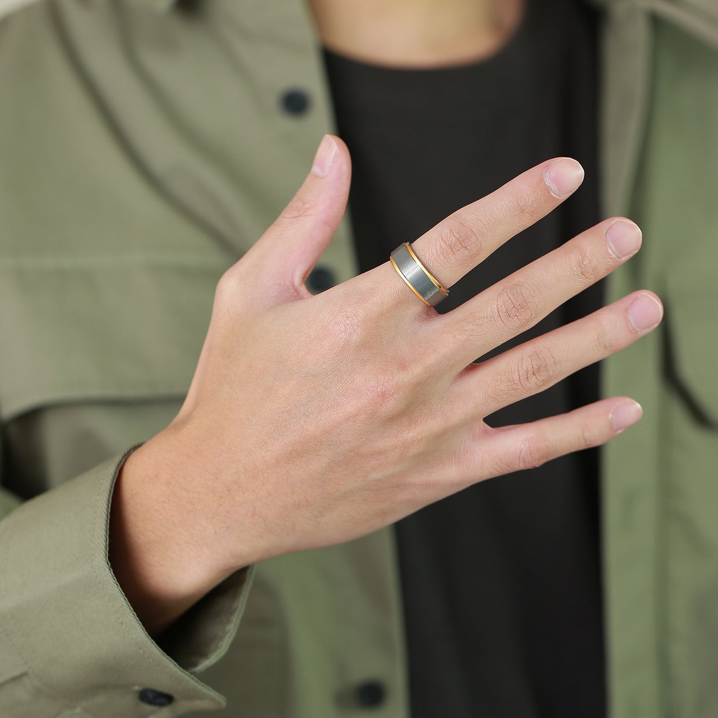 タングステン リング メンズ 8mm マット加工 平打ち 指輪 金属アレルギー対応 傷に強いシンプルデザイン