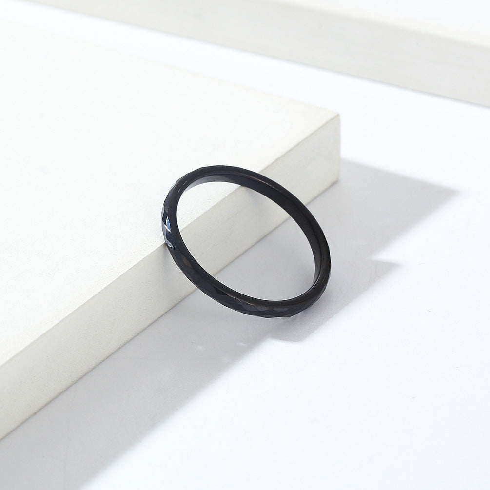 Rockyu タングステンリング 多面カット メンズ レディース シンプル 指輪 2mm 幅