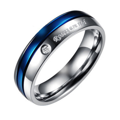 ローズ・アー・レッド ペアリング｜シンプル＆高品質ステンレス製 シルバー×3色ラインが選べる愛の証リング