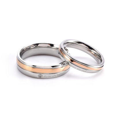 ローズ・アー・レッド ペアリング｜シンプル＆高品質ステンレス製 シルバー×3色ラインが選べる愛の証リング