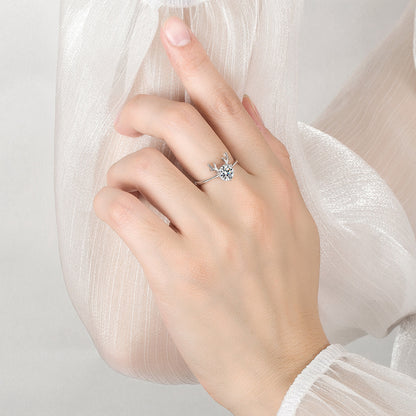 レディース 指輪 フリーサイズ 可愛いジルコニアリング 4デザイン展開 キラキラ大粒シルバーリング