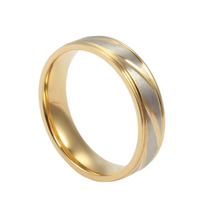 ゴールド＆シルバーツートン チタンカップルリング｜選べるサイズ＆幅（4mm/6mm）