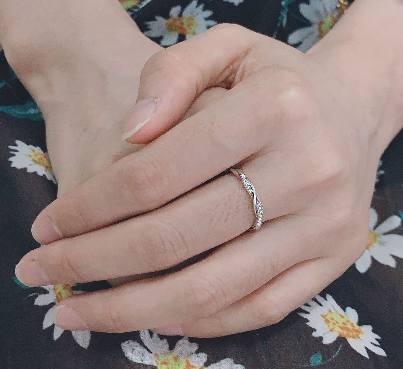 Rockyu ひねりデザイン ジルコニアリング 3色セット レディース 細身 ステンレス アレルギー対応