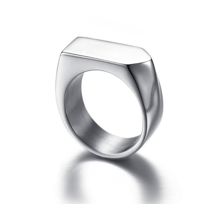 メンズ印台リング｜ステンレス 幅広 スクエアデザイン 指輪 金属アレルギー対応