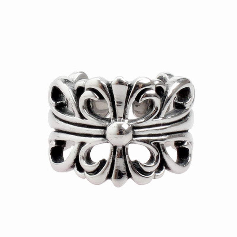 Rockyu ファッション アクセサリー ステンレス リング 指輪 メンズ ステンレス ロック レトロ アンティーク風 プレゼント