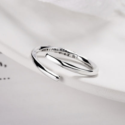 Rockyu メッセージ刻印リング シルバー925 レディース メンズ フリーサイズ 指輪