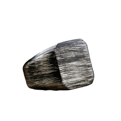 Rockyu メンズ ヴィンテージ印台リング｜幅広 ステンレス製 ブラッシュ仕上げ 指輪