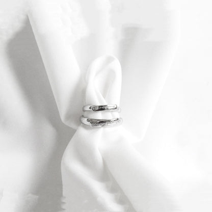 Rockyu 指輪 ペアリング フリーサイズ シルバー925 刻印入り シンプルデザイン 結婚・記念日用