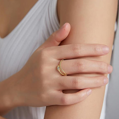 Rockyu スネークリング レディース フリーサイズ シルバー925 蛇指輪 4色展開 金属アレルギー対応