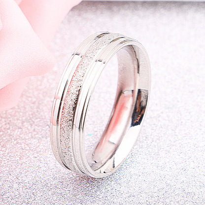 Rockyu ペアステンレスリング シンプルデザイン メンズ＆レディース 自由に組み合わせ可能