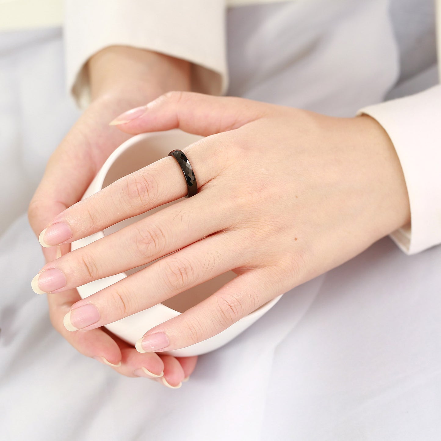 Rockyu タングステン リング メンズ 多面カット ゴールド シルバー ピンクゴールド おしゃれ 指輪