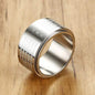 Rockyu メンズリング ステンレス製 大悲呪 回転式 12mm幅 スピナーリング