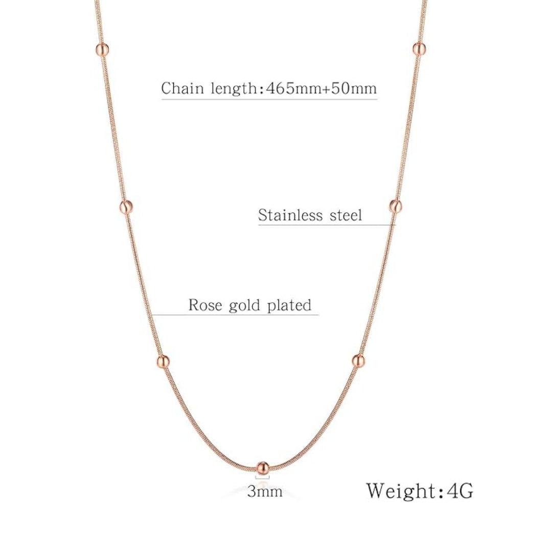 Rockyu ネックレス レディース 細め チェーン ピンクゴールド ステンレス シンプル おしゃれ