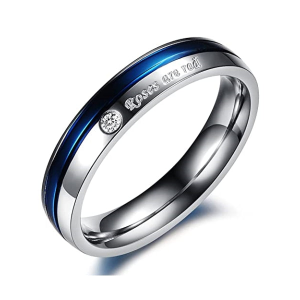 ローズ・アー・レッド ペアリング｜シンプル＆高品質ステンレス製 シルバー×3色ラインが選べる愛の証リング