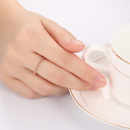 Rockyu ツイストステンレスピンキーリング 3色セット 金属アレルギー対応 関節リング