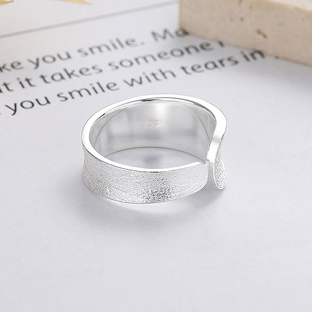 Rockyu 指輪 レディース メンズ 太め シルバー925 不規則デザイン フリーサイズリング シンプル 金属アレルギー対応