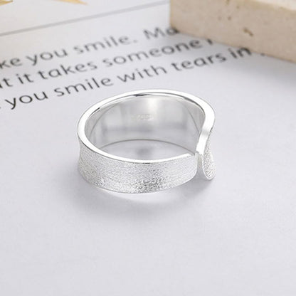 Rockyu 指輪 レディース メンズ 太め シルバー925 不規則デザイン フリーサイズリング シンプル 金属アレルギー対応