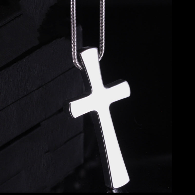 Rockyu ネックレス メンズ 十字架 クロス シルバー ステンレス シンプルペンダント