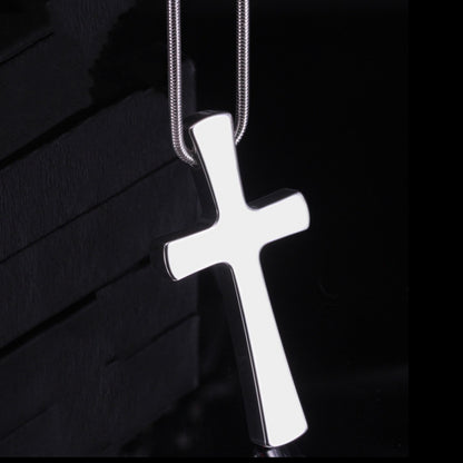 Rockyu ネックレス メンズ 十字架 クロス シルバー ステンレス シンプルペンダント