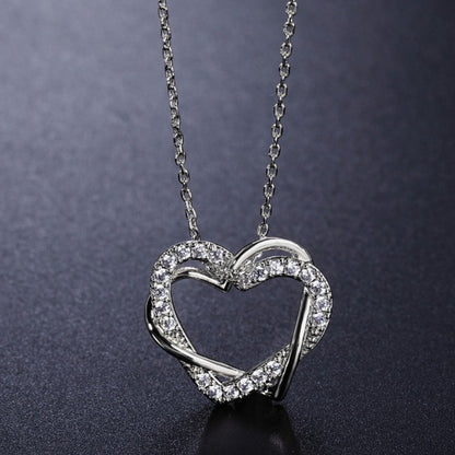 Rockyu ハートモチーフ ネックレス レディース ジルコニア 18Kローズゴールド仕上げ 鏡面仕上げ アレルギー対応