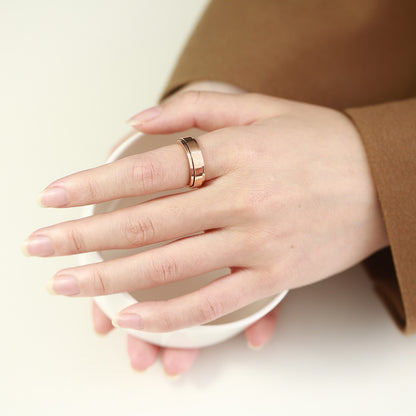 スピナー チタンリング メンズ スタイリッシュ IPメッキ 6mm 幅広デザイン