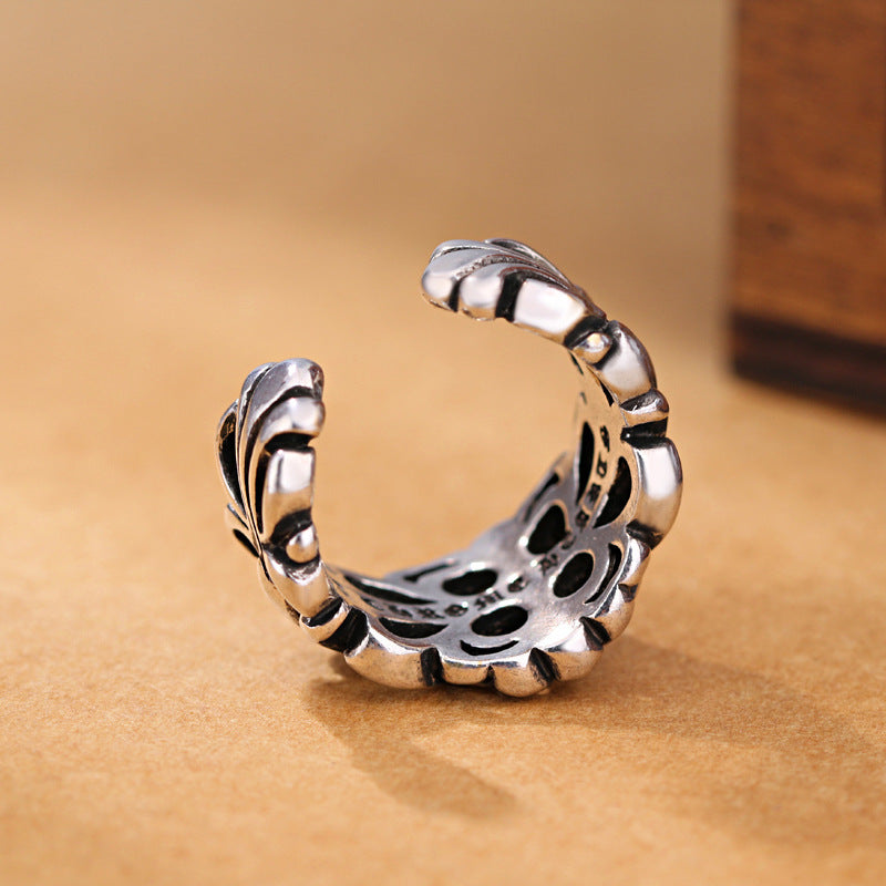 Rockyu ファッション アクセサリー ステンレス リング 指輪 メンズ ステンレス ロック レトロ アンティーク風 プレゼント