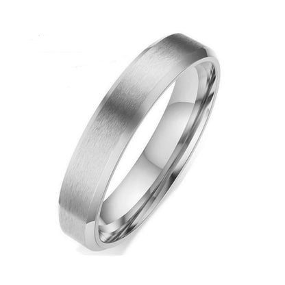 Rockyu チタンステンレスリング メンズリング シンプルマット仕上げ 男女兼用 4/6/8mm サイドカットデザイン 金属アレルギー対応