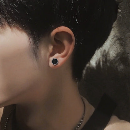 Rockyu ピアス メンズ 円型 ステンレス製 コインデザイン 光沢仕上げ 金属アレルギー対応