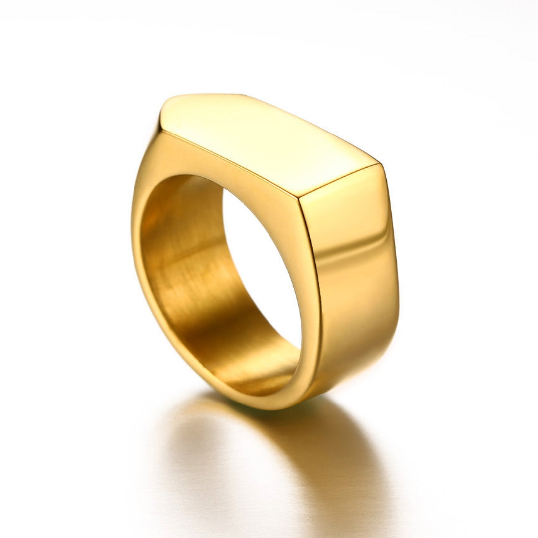 メンズ印台リング｜ステンレス 幅広 スクエアデザイン 指輪 金属アレルギー対応