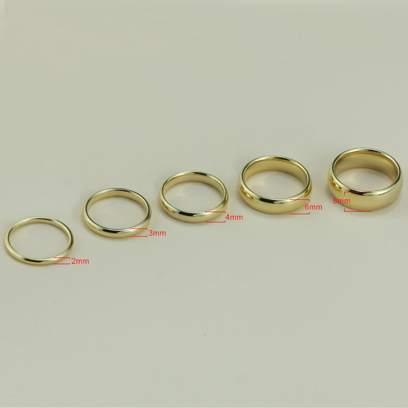 Rockyu タングステンリング ゴールド 鏡面仕上げ シンプル 2mm〜8mm 甲丸 指輪
